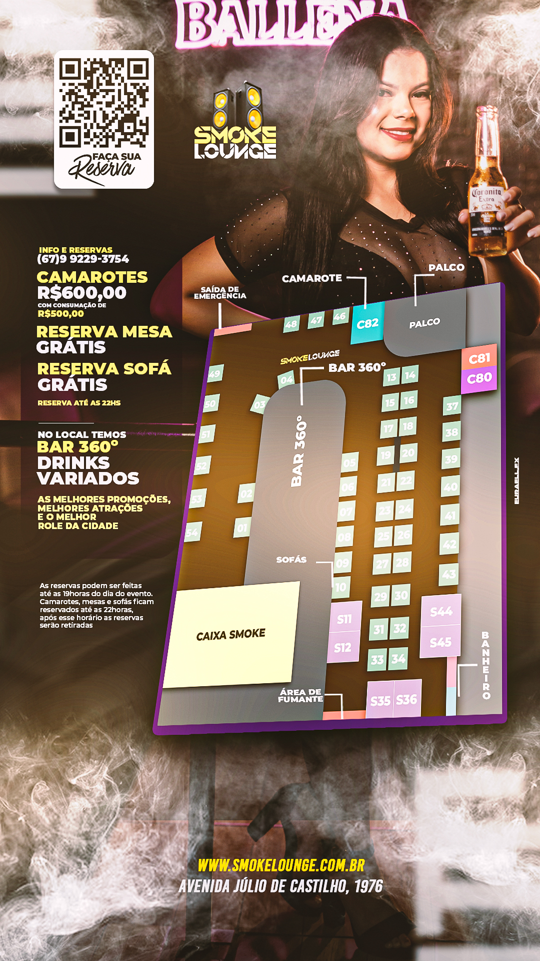Mapa de Reservas Smoke Lounge